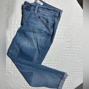 Levi's Medium Blue Patchwork Straight-Leg Jeans size 8 W29